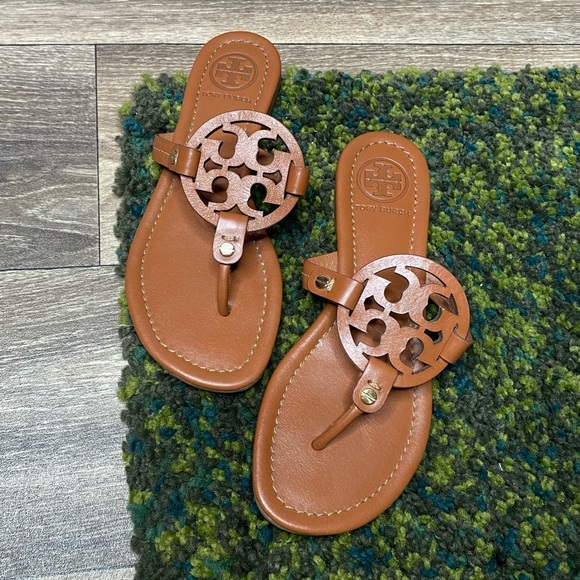 Tory Burch Shoes - Tory Burch Miller Leather Sandals in Vintage Vachetta